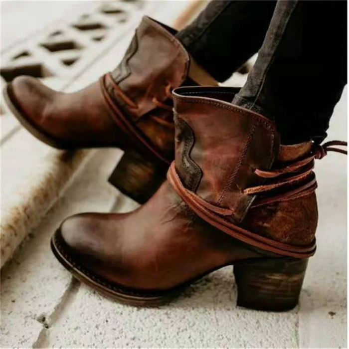 Femke™|Vintage Leather Western Boots