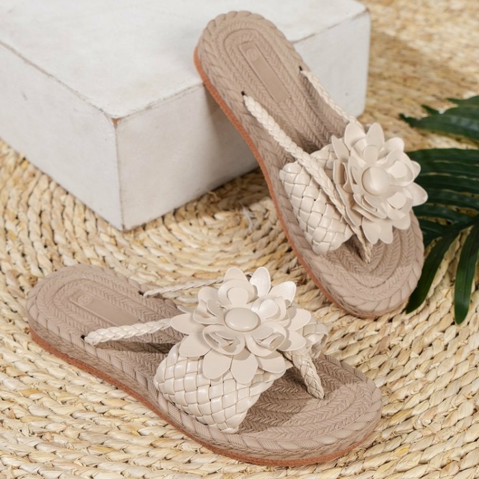 Women's Elegant Rhinestone Flower Flat Sandals