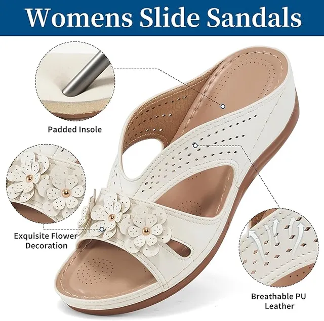 🔥Mother's Day Sale - 50% OFF🔥 ( BUY 2 FREE SHIPPING ) Women's Comfortable Wedge Sandals | Slip-On Memory Foam Platform Shoes for Summer